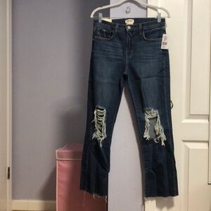 L’AGENCE distressed denim size 28 NWT